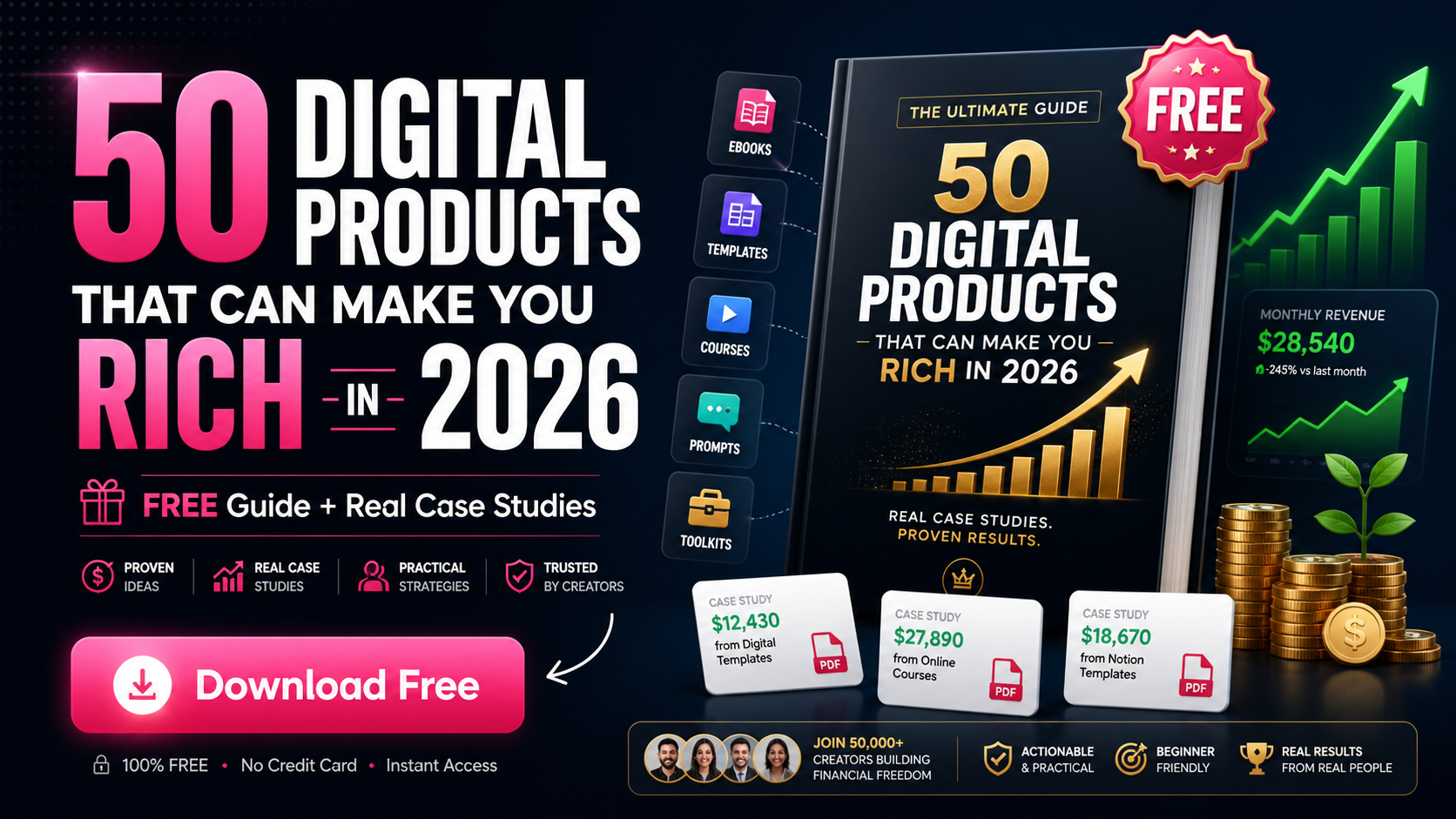 Free digital products guide with real Gumroad case studies